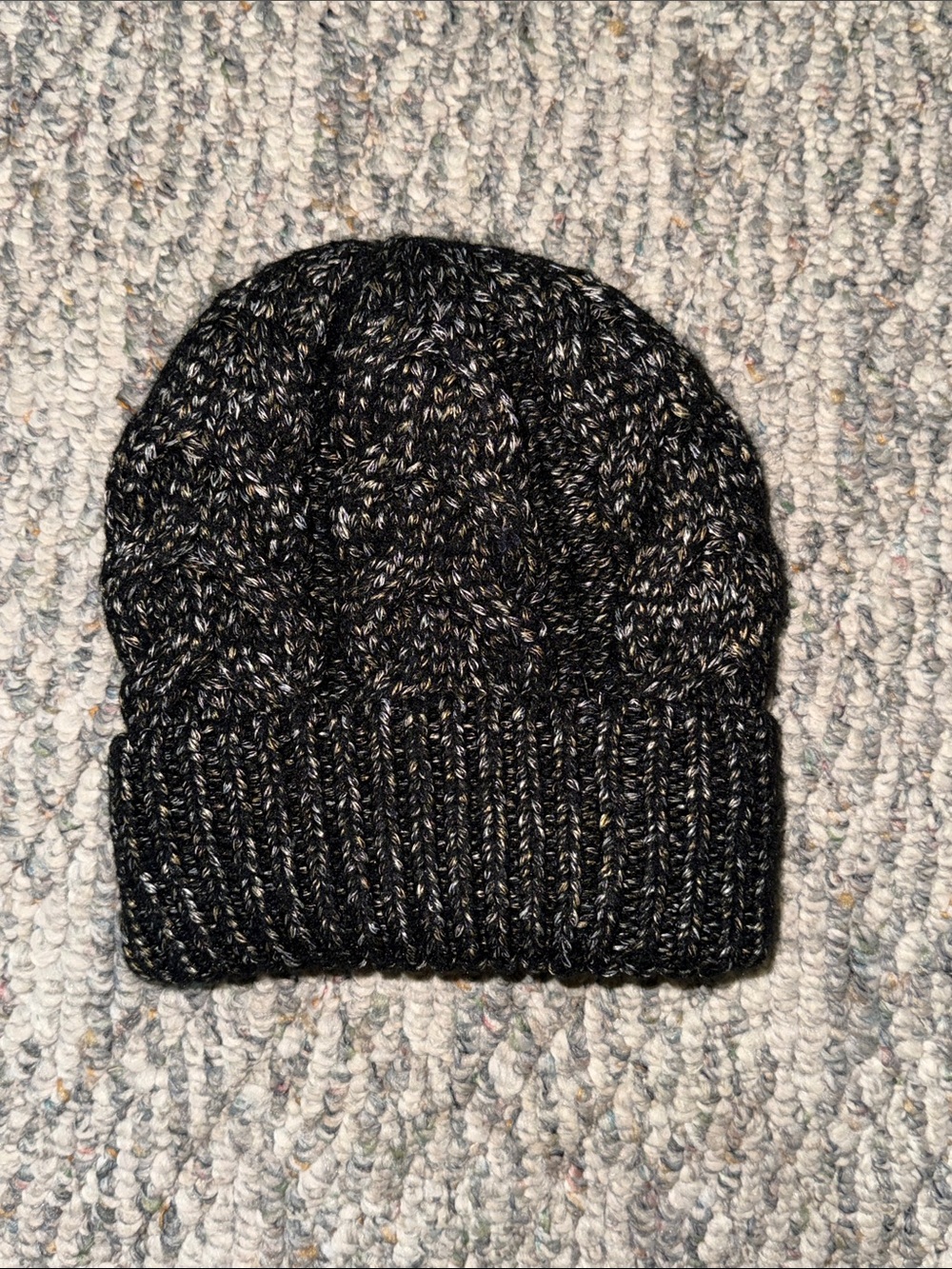 & Other Stories Black and Gray Marled Knit Beanie